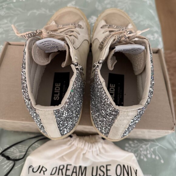 NEW Golden Goose Women's High-Top Sneaker Silver & Pink I Size 9 - Picture 5 of 6